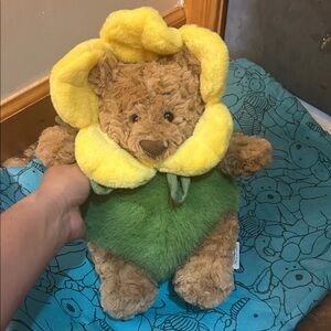 Plush Teddy Flower Stuffed Animal - Yellow & Green